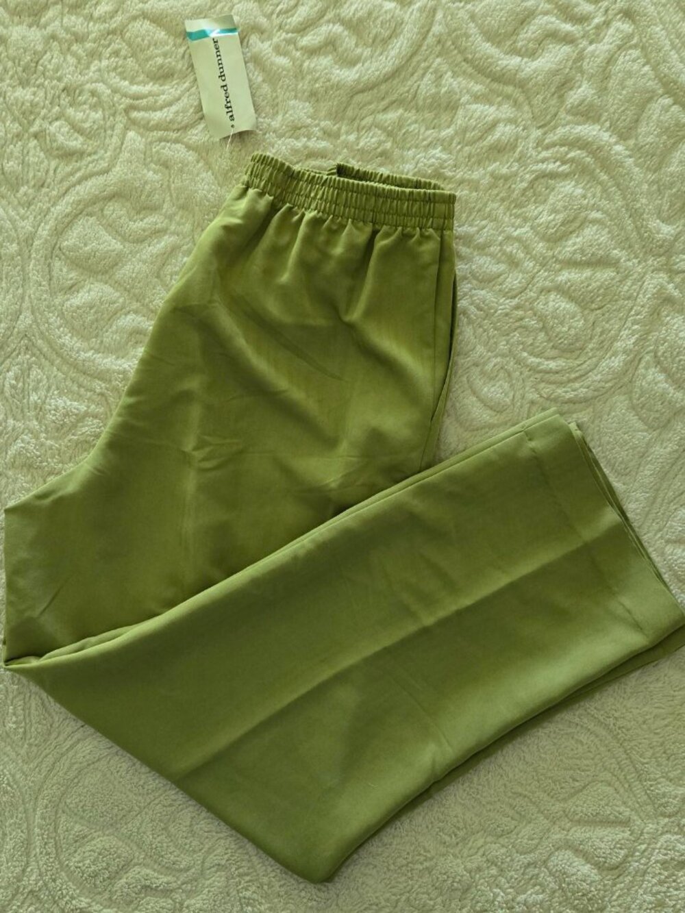 Alfred Dunner Palm Island Women’s Pull On Wide Leg Pants Avocado Green Size 16